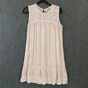 Knox Rose Sleeveless Shift Dress Women’s L Lavender Crochet Lace Boho lagen